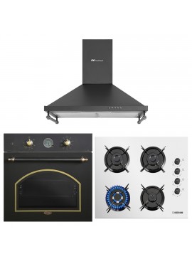 MULTIHOME ΣΕΤ ΦΟΥΡΝΟΣ MH-6051 BLACK RETRO + ΕΣΤΙΑ ΥΓΡΑΕΡΙΟΥ MH-6108 ΛΕΥΚΟ + ΑΠΟΡΡΟΦΗΤΗΡΑΣ ΚΑΜΙΝΑΔΑ MH-6652 RUSTIC BLACK MULTIHOME 999-002-87890