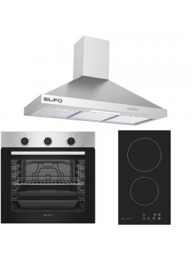 SILIFO ΣΕΤ ΦΟΥΡΝΟΣ ΗΛΕΚΤΡΙΚΟΣ SF6850BOI INOX 83LT + ΕΣΤΙΑ DOMINO ΚΕΡΑΜΙΚΗ SF6801HDV2 + ΑΠΟΡΡΟΦΗΤΗΡΑΣ ΚΑΜΙΝΑΔΑ SILIFO SF6618 INOX 90CM (4 ΕΤΗ ΕΓΓΥΗΣΗ ΕΛΛΗΝΙΚΗΣ ΑΝΤΙΠΡΟΣΩΠΕΙΑΣ) SILIFO 999-002-92030