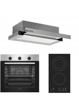 SILIFO ΣΕΤ ΦΟΥΡΝΟΣ ΗΛΕΚΤΡΙΚΟΣ SF6850BOI INOX 83LT + ΕΣΤΙΑ DOMINO ΚΕΡΑΜΙΚΗ SF6802HDV3 + ΑΠΟΡΡΟΦΗΤΗΡΑΣ ΣΥΡΟΜΕΝΟΣ SILIFO SF6663 INOX (4 ΕΤΗ ΕΓΓΥΗΣΗ ΕΛΛΗΝΙΚΗΣ ΑΝΤΙΠΡΟΣΩΠΕΙΑΣ) SILIFO 999-002-92032