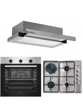 SILIFO ΣΕΤ ΦΟΥΡΝΟΣ ΗΛΕΚΤΡΙΚΟΣ SF6850BOI INOX 83LT + ΕΣΤΙΑ ΜΙΚΤΗ SF6100 INOX (3 ΥΓΡΑΕΡΙΟΥ + 1 ΗΛΕΚΤΡΙΚΟ) + ΑΠΟΡΡΟΦΗΤΗΡΑΣ ΣΥΡΟΜΕΝΟΣ SILIFO SF6663 INOX (4 ΕΤΗ ΕΓΓΥΗΣΗ ΕΛΛΗΝΙΚΗΣ ΑΝΤΙΠΡΟΣΩΠΕΙΑΣ) SILIFO 999-002-92081