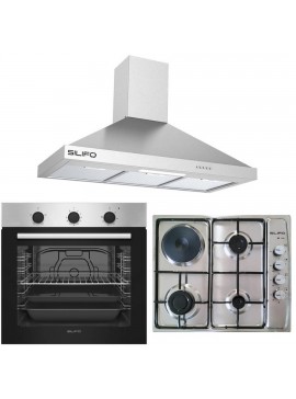 SILIFO ΣΕΤ ΦΟΥΡΝΟΣ ΗΛΕΚΤΡΙΚΟΣ SF6850BOI INOX 83LT + ΕΣΤΙΑ ΜΙΚΤΗ SF6100 INOX (3 ΥΓΡΑΕΡΙΟΥ + 1 ΗΛΕΚΤΡΙΚΟ) + ΑΠΟΡΡΟΦΗΤΗΡΑΣ ΚΑΜΙΝΑΔΑ SILIFO SF6618 INOX 90CM (4 ΕΤΗ ΕΓΓΥΗΣΗ ΕΛΛΗΝΙΚΗΣ ΑΝΤΙΠΡΟΣΩΠΕΙΑΣ) SILIFO 999-002-92084