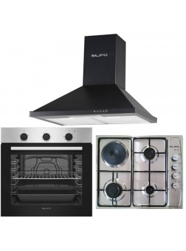 SILIFO ΣΕΤ ΦΟΥΡΝΟΣ ΗΛΕΚΤΡΙΚΟΣ SF6850BOI INOX 83LT + ΕΣΤΙΑ ΜΙΚΤΗ SF6100 INOX (3 ΥΓΡΑΕΡΙΟΥ + 1 ΗΛΕΚΤΡΙΚΟ) + ΑΠΟΡΡΟΦΗΤΗΡΑΣ ΚΑΜΙΝΑΔΑ SILIFO SF6622 BLACK 60CM (4 ΕΤΗ ΕΓΓΥΗΣΗ ΕΛΛΗΝΙΚΗΣ ΑΝΤΙΠΡΟΣΩΠΕΙΑΣ) SILIFO 999-002-92085
