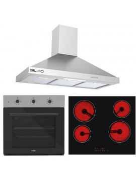 SILIFO ΣΕΤ ΦΟΥΡΝΟΣ SF6008 INOX + ΕΣΤΙΑ ΚΕΡΑΜΙΚΗ SF6135 + ΑΠΟΡΡΟΦΗΤΗΡΑΣ ΚΑΜΙΝΑΔΑ SF6618 INOX 90CM (4 ΕΤΗ ΕΓΓΥΗΣΗ ΕΛΛΗΝΙΚΗΣ ΑΝΤΙΠΡΟΣΩΠΕΙΑΣ) SILIFO 999-002-92260