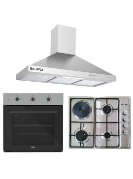 SILIFO ΣΕΤ ΦΟΥΡΝΟΣ SF6008 INOX + ΕΣΤΙΑ ΜΙΚΤΗ SF6100 INOX (3 ΥΓΡΑΕΡΙΟΥ + 1 ΗΛΕΚΤΡΙΚΟ) (4 ΕΤΗ ΕΓΓΥΗΣΗ ΕΛΛΗΝΙΚΗΣ ΑΝΤΙΠΡΟΣΩΠΕΙΑΣ) + ΑΠΟΡΡΟΦΗΤΗΡΑΣ ΚΑΜΙΝΑΔΑ SF6618 INOX 90CM (4 ΕΤΗ ΕΓΓΥΗΣΗ ΕΛΛΗΝΙΚΗΣ ΑΝΤΙΠΡΟΣΩΠΕΙΑΣ) SILIFO 999-002-92275