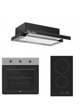 SILIFO ΣΕΤ ΦΟΥΡΝΟΣ SF6008 INOX + ΕΣΤΙΑ DOMINO ΚΕΡΑΜΙΚΗ SF6801HDV2+ ΑΠΟΡΡΟΦΗΤΗΡΑΣ ΣΥΡΟΜΕΝΟΣ SF6665 BLACK (4 ΕΤΗ ΕΓΓΥΗΣΗ ΕΛΛΗΝΙΚΗΣ ΑΝΤΙΠΡΟΣΩΠΕΙΑΣ) SILIFO 999-002-92279