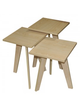 MULTIHOME ΤΡΑΠΕΖΑΚΙΑ ΖΙΓΚΟΝ ΣΕΤ 3ΤΜΧ ROMEO ΕΚΡΟΥ 52x34x34 S272 950-027-0040