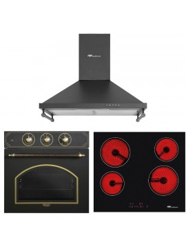 MULTIHOME ΣΕΤ ΦΟΥΡΝΟΣ B66-SF3 (MT) BLACK RETRO + ΕΣΤΙΑ ΚΕΡΑΜΙΚΗ MH-6135 + ΔΩΡΟ ΑΠΟΡΡΟΦΗΤΗΡΑΣ ΚΑΜΙΝΑΔΑ MH-6652 RUSTIC BLACK MULTIHOME 999-002-92689