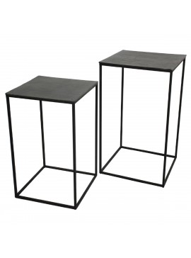 Τραπεζάκι ArteLibre Μαύρο Αλουμίνιο 45x45x70cm Σετ 2Τμχ Arte-05152639