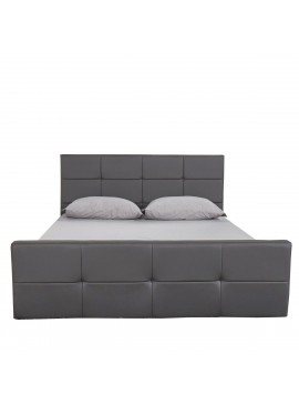 Κρεβάτι ArteLibre ANEMONE Γκρι PU 216x160.5x93cm (Στρώμα 150x200cm) Arte-14320003