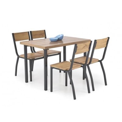 MILTON table + 4 chairs color: natural / black DIOMMI-60-28709