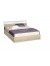 Κρεβάτι ημίδιπλο 120/190, Δήμητρα,χρώμα sonoma με λευκό  γυαλιστερο  με Δώρο Στρώμα, Genomax  12814-2397312