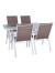 WOODWELL Ε250,4LRIO Set Τραπεζαρία Κήπου Άσπρο Μέταλλο, Textilene Cappuccino: Τραπέζι + 4 Πολυθρόνες Table:120x70x71 Armch:55x74x91 Ε250,4L