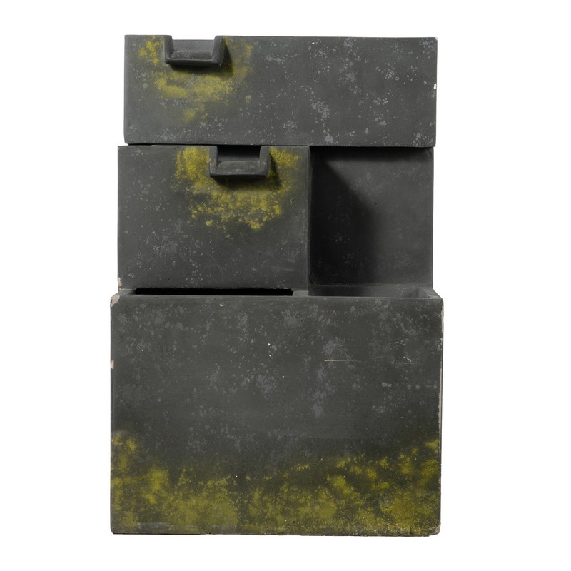 Artekko Fountain Γκρι Συντριβάνι Εξωτερικού Χώρου Τριών Επιπέδων από Μαγνήσιο (50x40x77)cm Artekko D8771CE-DS