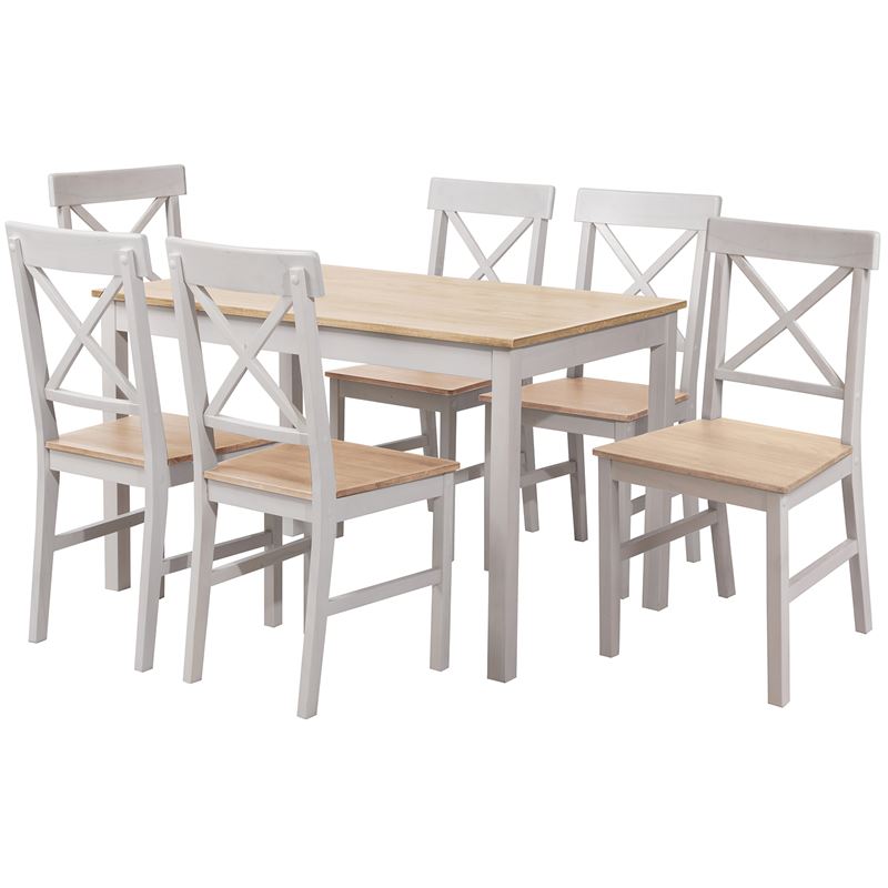 WOODWELL Ε784,2SDAILY Set Τραπεζαρία Ξύλινη Σαλονιού – Κουζίνας: Τραπέζι + 6 Καρέκλες / Άσπρο – Φυσικό Table:150x90x73 Chair:43x48x94 Ε784,2S WOODWELL Ε784,2SDAILY Set Τραπεζαρία Ξύλινη Σαλονιού – Κουζίνας: Τραπέζι + 6 Καρέκλες / Άσπρο – Φυσικό Table:150x90x73 Chair:43x48x94 Ε784,2S