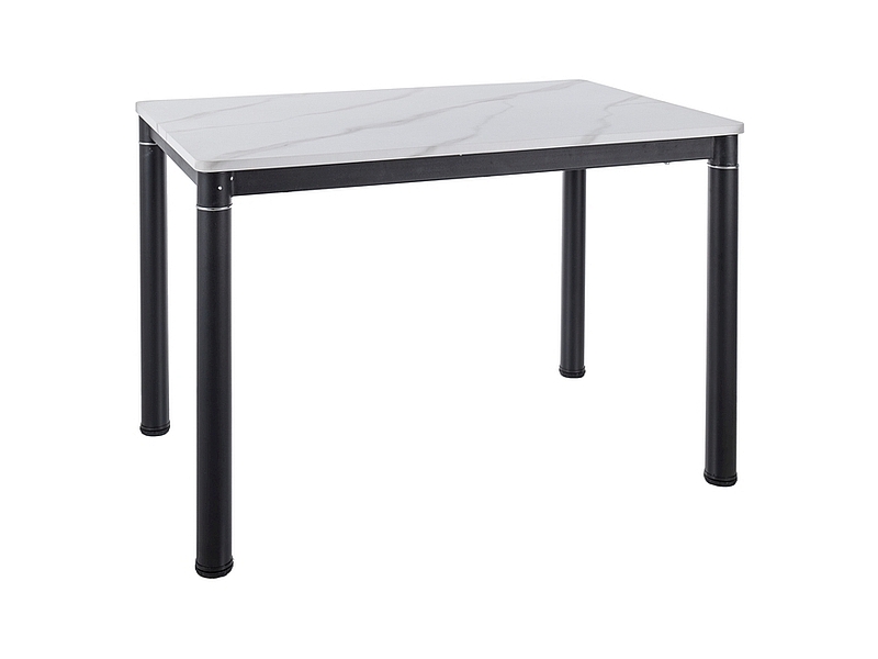 STÓŁ DAMAR BIAŁY EFEKT MARMURU/CZARNY MAT 110X70 DIOMMI-80-3572