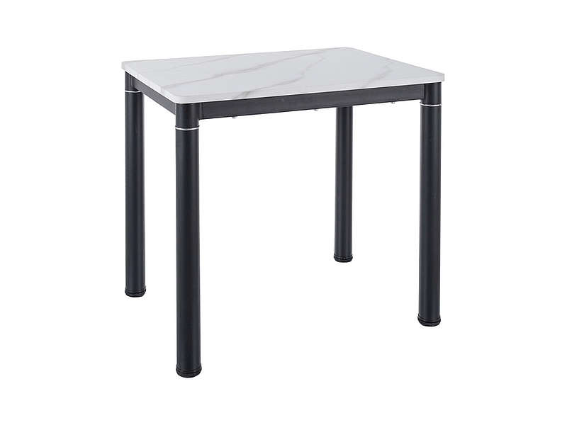 STÓŁ DAMAR BIAŁY EFEKT MARMURU/CZARNY MAT 80X60 DIOMMI-80-3609