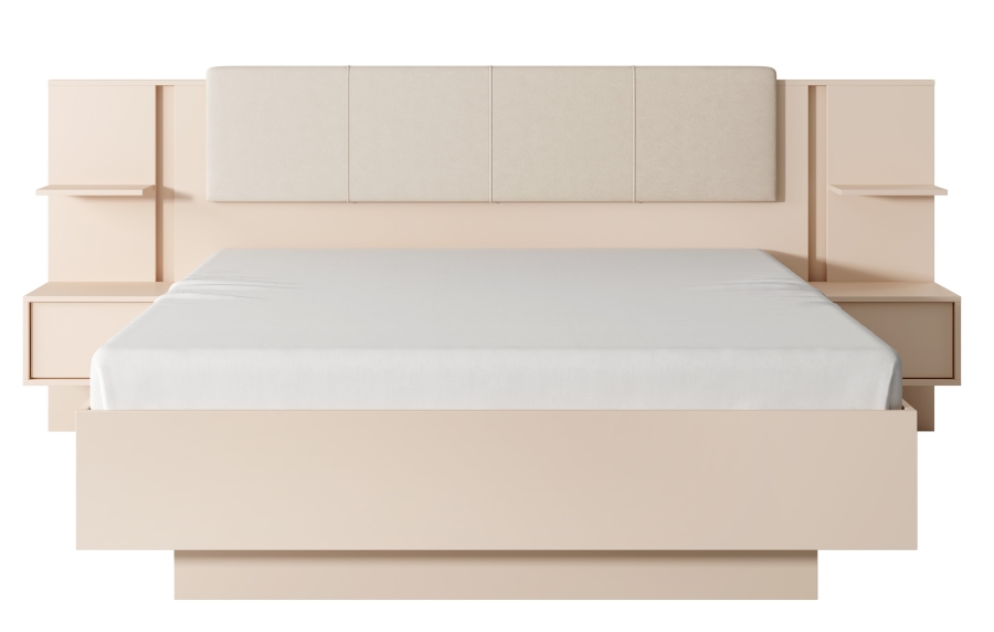 Κρεβατοκάμαρα Dast Μπεζ με αποθηκευτικό χώρο για στρώμα 160x200cm (3 τεμαχίων)