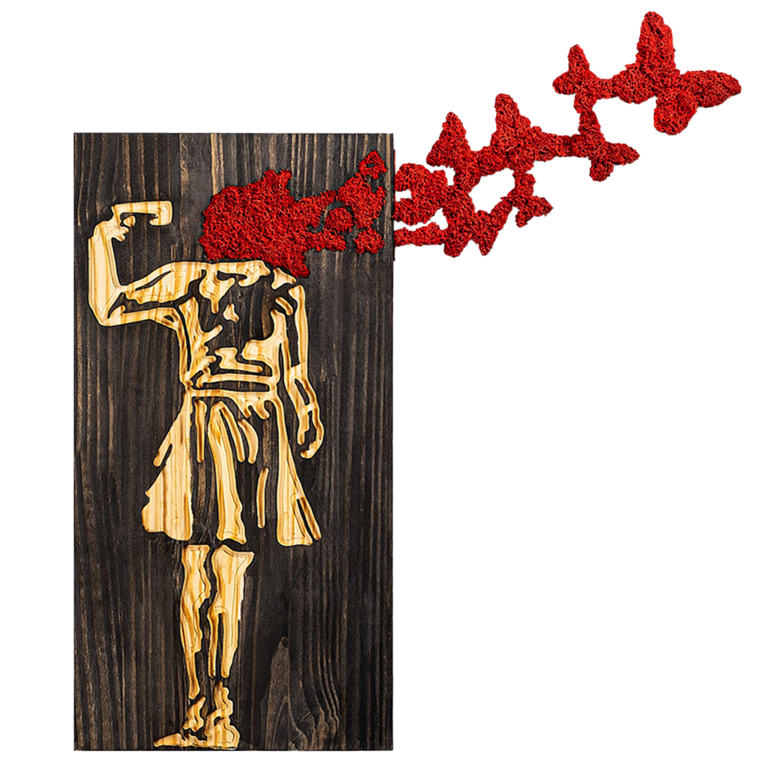 ΔΙΑΚΟΣΜΗΤΙΚΟ ΤΟΙΧΟΥ ΦΙΓΟΥΡΑ ΚΟΡΙΤΣΙΟΥ HM4755-ΦΥΛΛΑ ΜΕΤΑΛΛΟΥ-ΞΥΛΟ 62x3(βάθος)x70Υεκ.