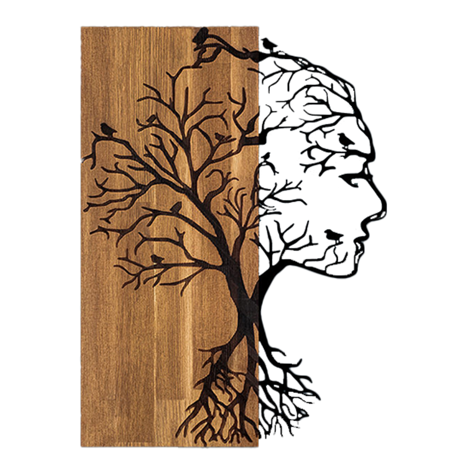 ΔΙΑΚΟΣΜΗΤΙΚΟ ΤΟΙΧΟΥ ΟΨΗ ΓΥΝΑΙΚΑΣ HM4758-ΦΥΛΛΑ ΜΕΤΑΛΛΟΥ ΜΑΥΡΑ-ΞΥΛΟ 42x3(βάθος)x58Υεκ.