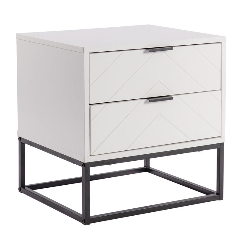 WOODWELL Ε7013,1DIANO Κομοδίνο με 2 Συρτάρια, Άσπρο 48x40x48cm Ε7013,1 WOODWELL Ε7013,1DIANO Κομοδίνο με 2 Συρτάρια, Άσπρο 48x40x48cm Ε7013,1