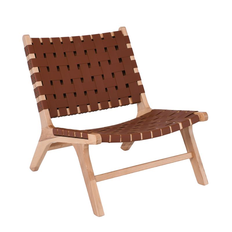 WOODWELL Ε7516,1DUNE Lounge Καρέκλα, Ξύλο Απόχρωση Φυσικό, Κάθισμα-Πλάτη Ιμάντες Pu Καφέ 67x78x77cm Ε7516,1 WOODWELL Ε7516,1DUNE Lounge Καρέκλα, Ξύλο Απόχρωση Φυσικό, Κάθισμα-Πλάτη Ιμάντες Pu Καφέ 67x78x77cm Ε7516,1