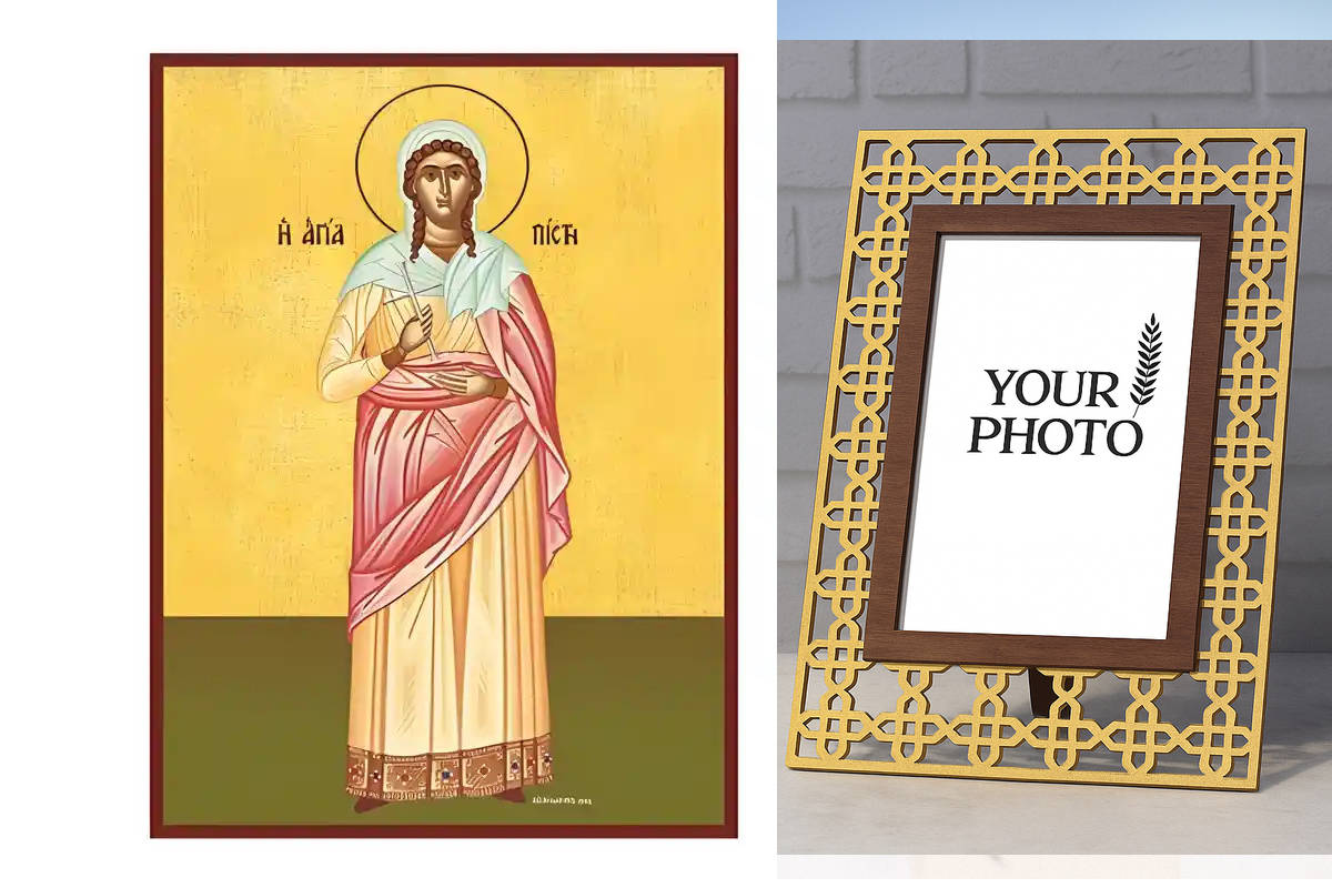 Σετ των 2 Εικόνα Ορθοδοξίας Πολυτελείας  με  σχεδιο Σταυρούς μαζι με  Βάση σε  8 χρώματα με περίγραμμα χρυσό σε ξύλο Plywood (Πλακάζ)   με  βάση Εικόνα Αγία Πίστη Χειροποίητη Ελληνορθόδοξη , Κρεμαστή πλάκα βυζαντινής τέχνης, χριστιανική τέχνη Διάσταση 10x