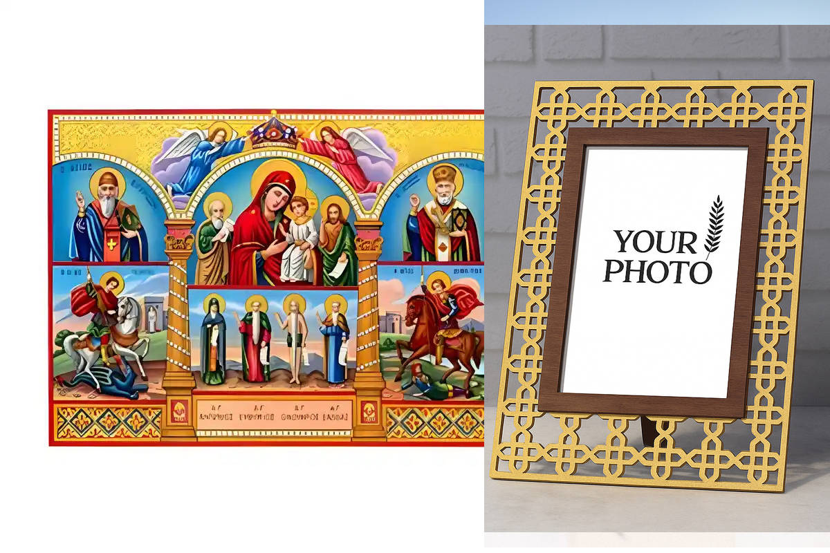 Εικόνα Ορθοδοξίας Πολυτελείας  με  σχεδιο Σταυρούς μαζι με  Βάση σε  8 χρώματα με περίγραμμα χρυσό σε ξύλο Plywood (Πλακάζ)   με  βάση Εικόνα Δωδεκάωρτο Χειροποίητη Ελληνορθόδοξη , Κρεμαστή πλάκα βυζαντινής τέχνης, χριστιανική τέχνη Διάσταση 10x7 cm (3,9