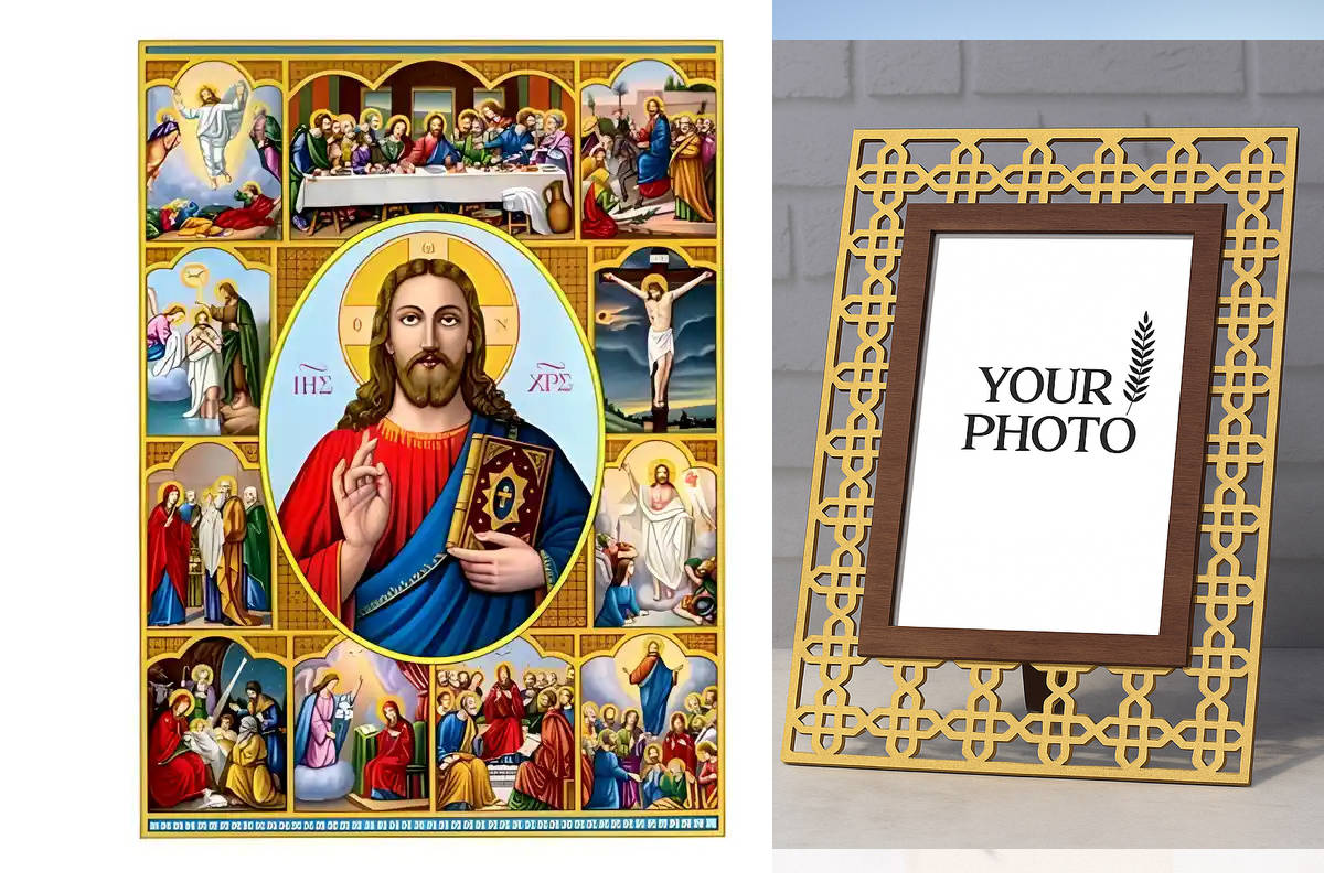 Εικόνα Ορθοδοξίας Πολυτελείας  με  σχεδιο Σταυρούς μαζι με  Βάση σε  8 χρώματα με περίγραμμα χρυσό σε ξύλο Plywood (Πλακάζ)   με  βάση Εικόνα Χριστός, ο Βίος Χειροποίητη Ελληνορθόδοξη , Κρεμαστή πλάκα βυζαντινής τέχνης, χριστιανική τέχνη Διάσταση 10x7 cm