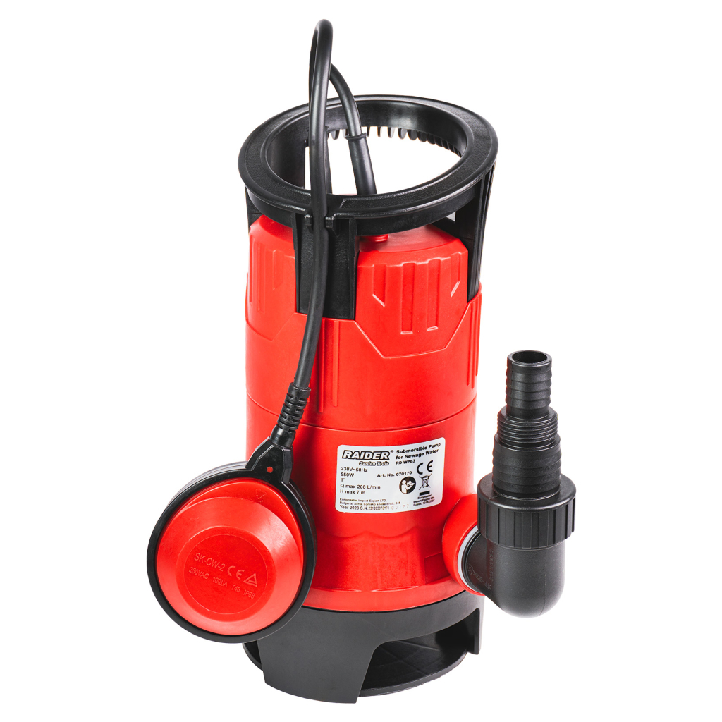 RAIDER ΑΝΤΛΙΑ ΥΠΟΒΡΥΧΙΑ ΑΚΑΘΑΡΤΩΝ RD-WP63 550W 1″max 208L/min 7m 070170 LEUKA-10-6266 RAIDER ΑΝΤΛΙΑ ΥΠΟΒΡΥΧΙΑ ΑΚΑΘΑΡΤΩΝ RD-WP63 550W 1″max 208L/min 7m 070170 LEUKA-10-6266