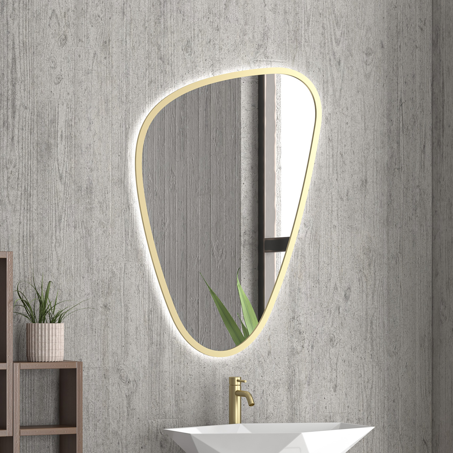 KARAG ELENA Καθρέπτης με κρυφό φωτισμό ELENA Gold KARAG 68x100x24cm KARAG-5907546876029 KARAG ELENA Καθρέπτης με κρυφό φωτισμό ELENA Gold KARAG 68x100x24cm KARAG-5907546876029