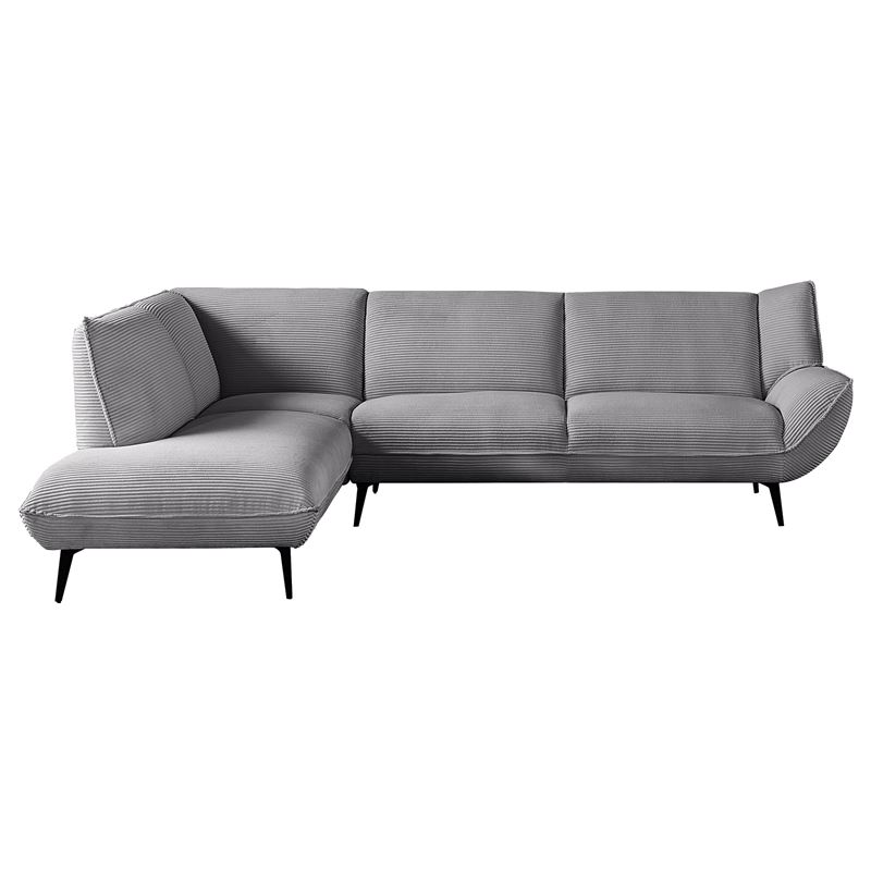 WOODWELL EMERALD Καναπές Σαλονιού Δεξιά Γωνία, Ύφασμα Κοτλέ Γκρι 274x203x82cm H.88cm Ε9419,21