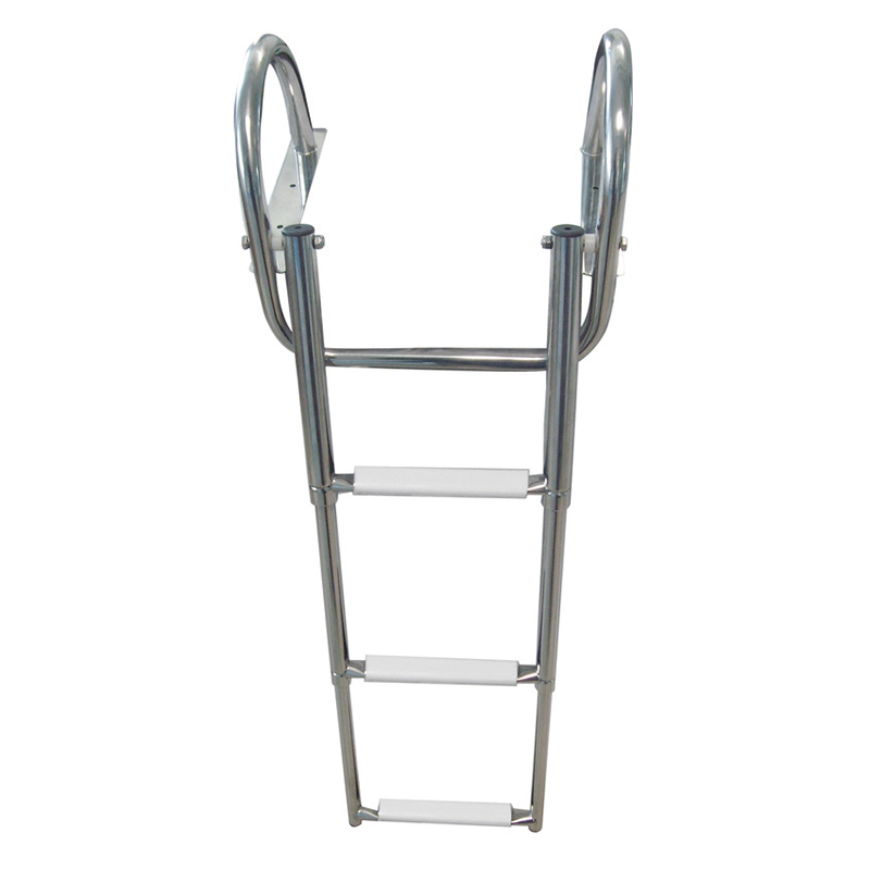 Τηλεσκοπική σκάλα INOX από πλατφόρμα με λαβές και 3 σκαλιά FOUR-14187