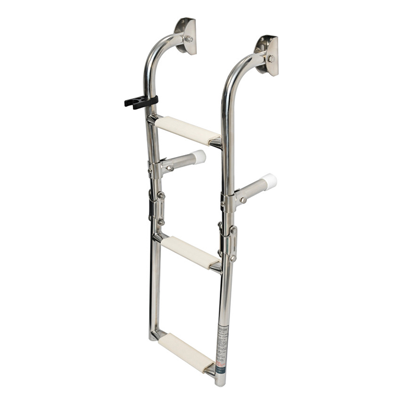 Πτυσσόμενη σκάλα INOX στήριξη στον τοίχο με 3 σκαλιά 250 x 630mm. FOUR-14152