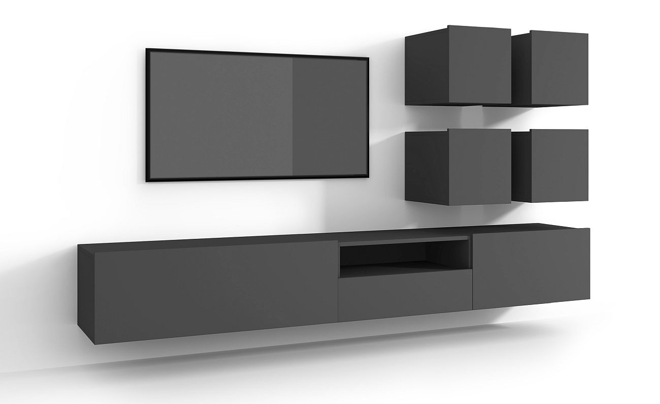 Lh-homefurniture Σύνθεση Enjoy Γραφίτης 240x37x187cm 36147-ENJ1_G Lh-homefurniture Σύνθεση Enjoy Γραφίτης 240x37x187cm 36147-ENJ1_G