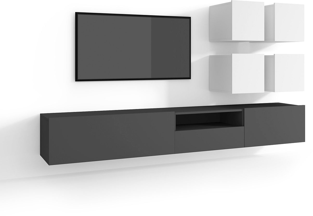 Lh-homefurniture Σύνθεση Enjoy Λευκό+Γραφίτης 240x37x187cm 36147-ENJ1_WG Lh-homefurniture Σύνθεση Enjoy Λευκό+Γραφίτης 240x37x187cm 36147-ENJ1_WG