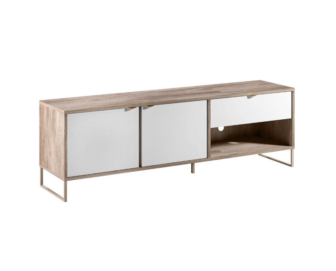 MATIS Έπιπλο TV DENVER δρυς kalaj/ λευκό γυαλιστερό 172,8x40x54 MATIS160273 MATIS Έπιπλο TV DENVER δρυς kalaj/ λευκό γυαλιστερό 172,8x40x54 MATIS160273