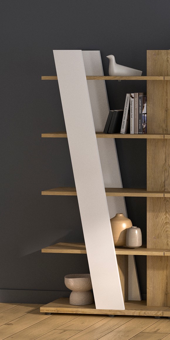 Insi Epura βιβλιοθήκη 90x40x187εκ. Silva Oak / Λευκό 0161.GM21 Insi Epura βιβλιοθήκη 90x40x187εκ. Silva Oak / Λευκό 0161.GM21