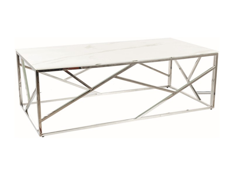 ŁAWA ESCADA A II BIAŁY EFEKT MARMURU/SREBRNY 120X60 DIOMMI-80-2756