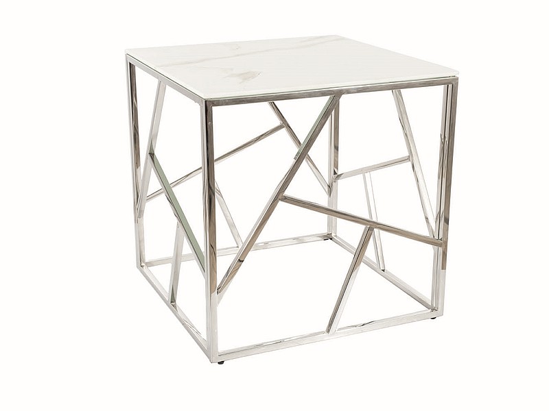 ŁAWA ESCADA B II BIAŁY EFEKT MARMURU/SREBRNY 55X55 DIOMMI-80-2711