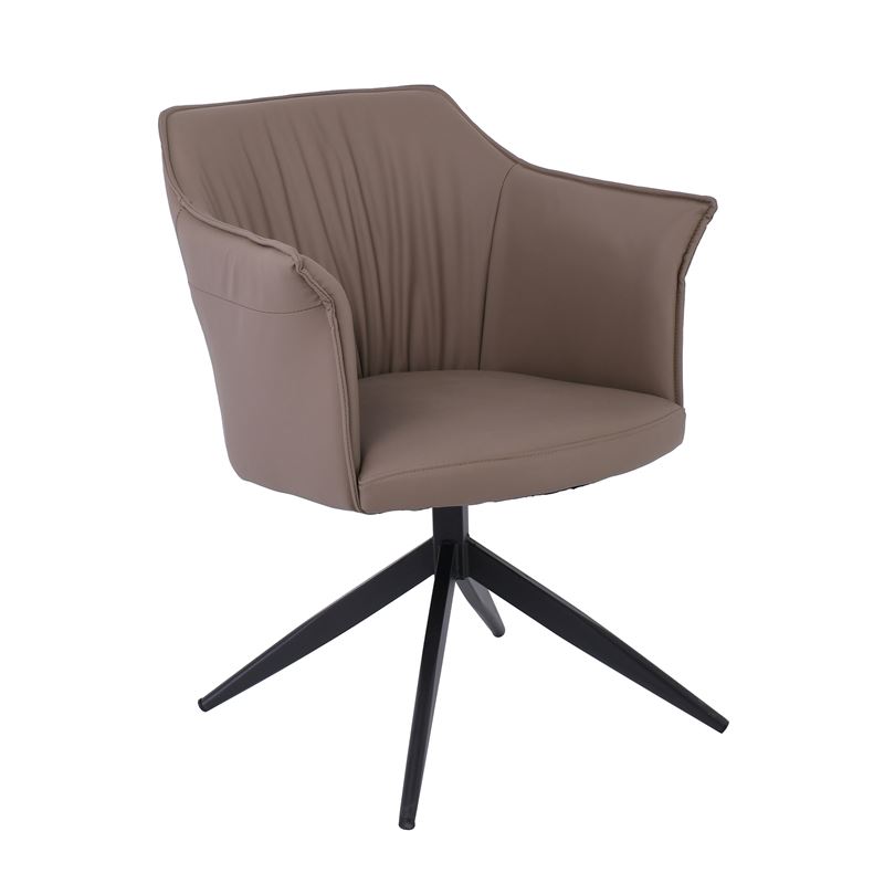 WOODWELL ΕΜ718,1EVELYN Πολυθρόνα Περιστρεφόμενη, Μέταλλο Βαφή Μαύρο, Pu Cappuccino 64x63x80cm ΕΜ718,1 WOODWELL ΕΜ718,1EVELYN Πολυθρόνα Περιστρεφόμενη, Μέταλλο Βαφή Μαύρο, Pu Cappuccino 64x63x80cm ΕΜ718,1