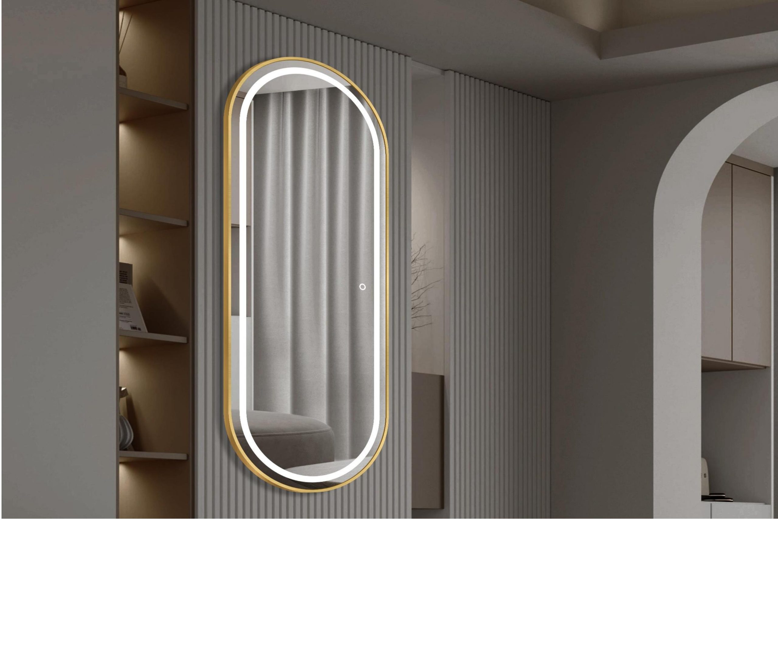 Καθρέφτης LED Τοίχου F-02 Οβάλ 60x160cm κωδ. 0762-F-02