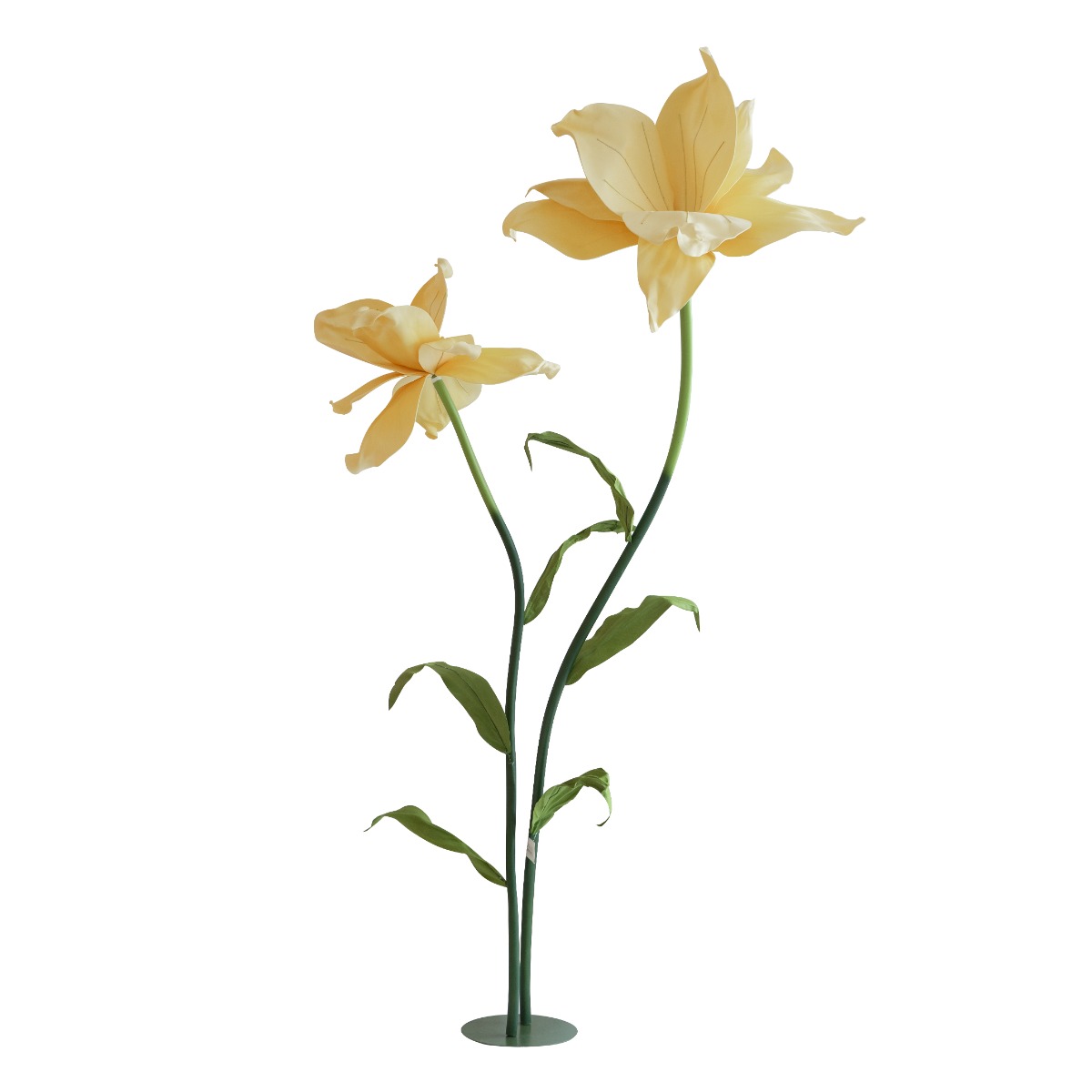 Artekko Oversize Διακοσμητική Επιδαπέδια Ίρις Πλαστικό Μέταλλο Κίτρινο Πράσινο (80x50x220)cm Σετ/2 Artekko F98621