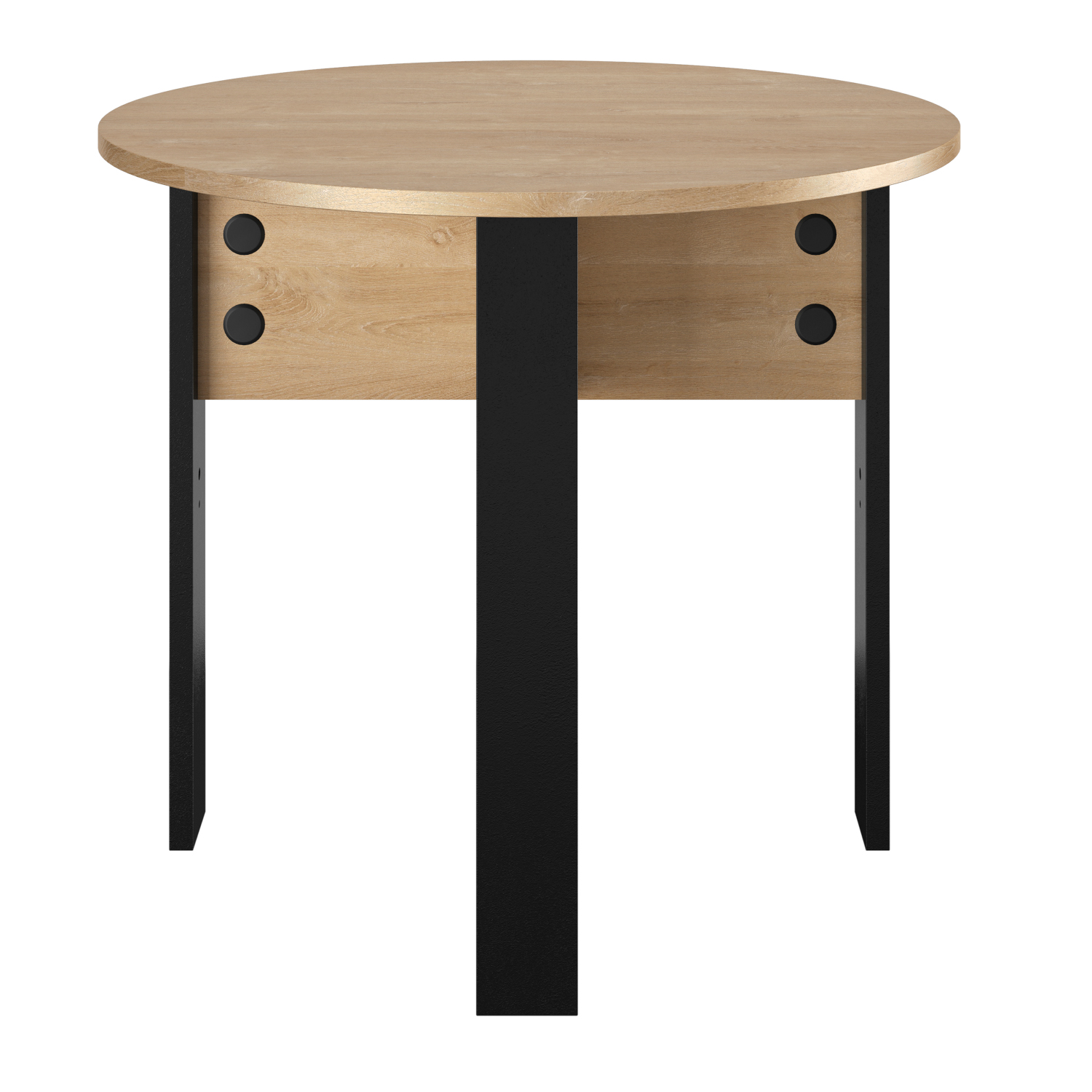 Insi Faro τραπέζι στρογγυλό 90x90x76εκ. Blond Oak / Μαύρο  0021.GM83
