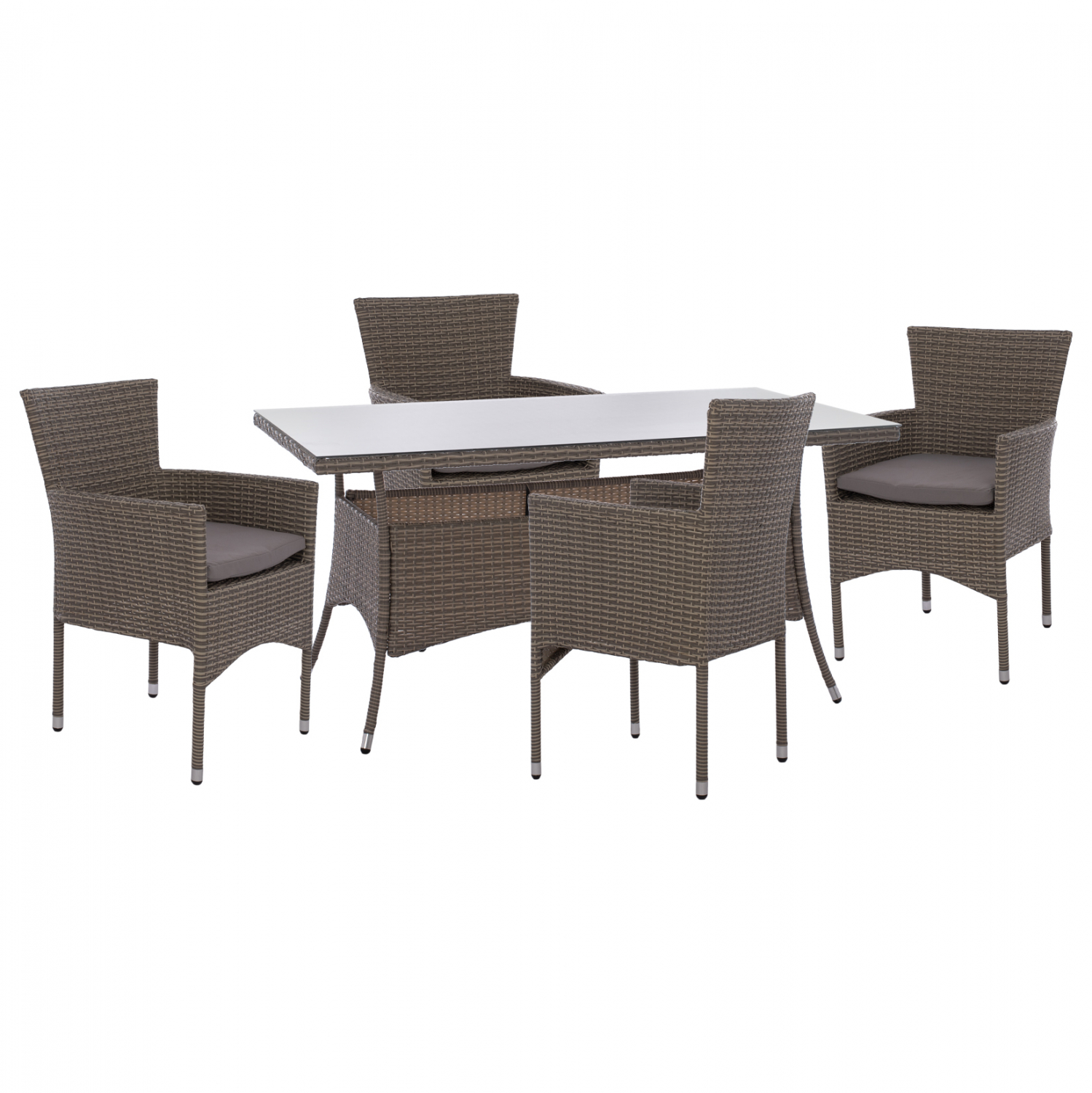 ΣΕΤ ΤΡΑΠΕΖΑΡΙΑΣ 5ΤΜΧ ΤΡΑΠ. 150Χ90 & ΠΟΛΥΘΡΟΝΕΣ WICKER RATTAN ΓΚΡΙ FB911714.01 ΣΕΤ ΤΡΑΠΕΖΑΡΙΑΣ 5ΤΜΧ ΤΡΑΠ. 150Χ90 & ΠΟΛΥΘΡΟΝΕΣ WICKER RATTAN ΓΚΡΙ FB911714.01