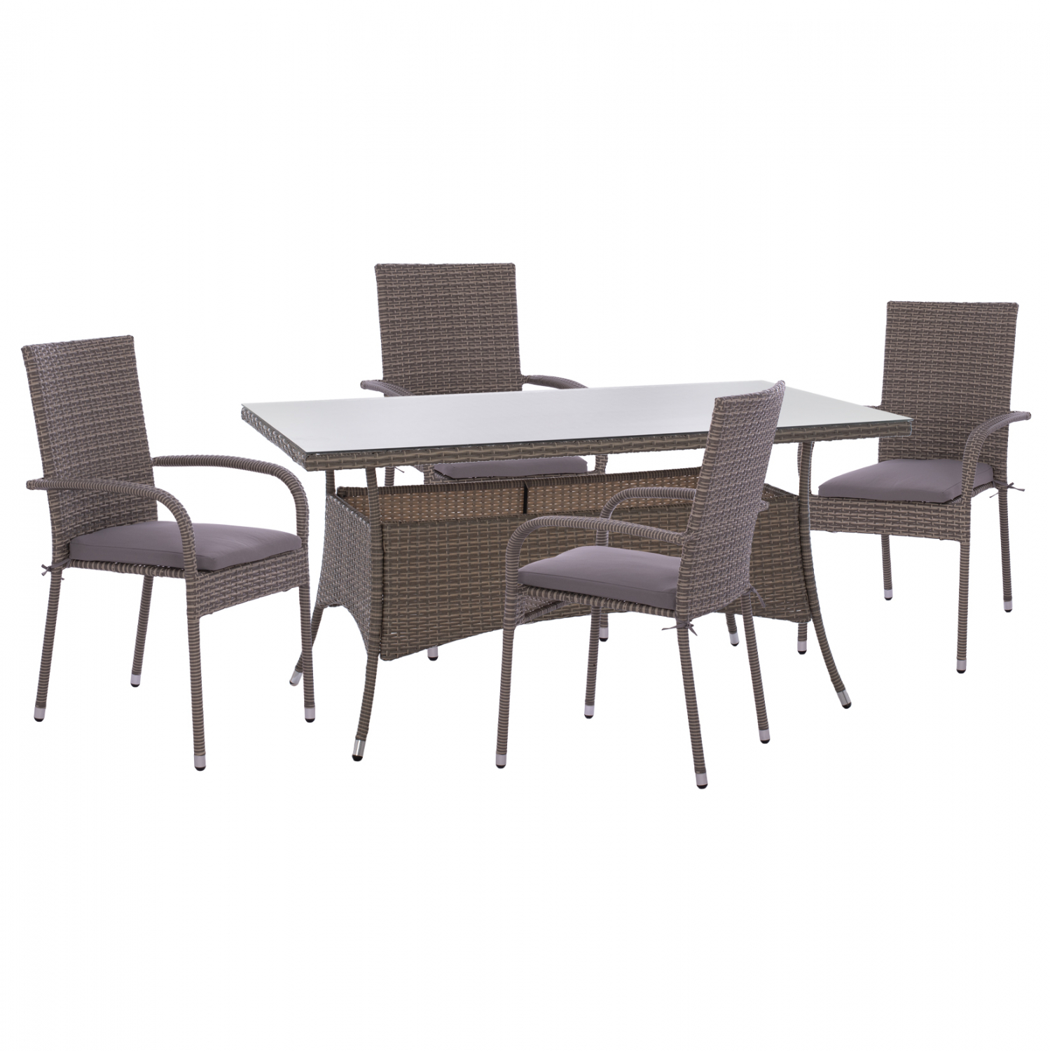 ΣΕΤ ΤΡΑΠΕΖΑΡΙΑΣ 5ΤΜΧ ΤΡΑΠ. 150Χ90 & ΠΟΛΥΘΡΟΝΕΣ WICKER RATTAN ΓΚΡΙ FB911713.01 ΣΕΤ ΤΡΑΠΕΖΑΡΙΑΣ 5ΤΜΧ ΤΡΑΠ. 150Χ90 & ΠΟΛΥΘΡΟΝΕΣ WICKER RATTAN ΓΚΡΙ FB911713.01