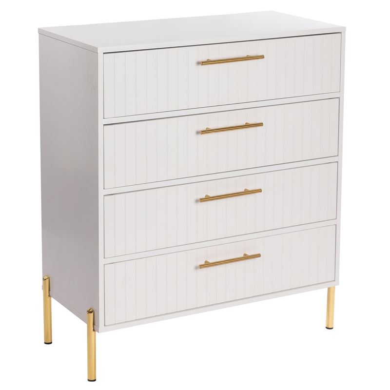 WOODWELL Ε7011,1FINO Συρταριέρα με 4 Συρτάρια, Άσπρο 83x43x94cm Ε7011,1 WOODWELL Ε7011,1FINO Συρταριέρα με 4 Συρτάρια, Άσπρο 83x43x94cm Ε7011,1