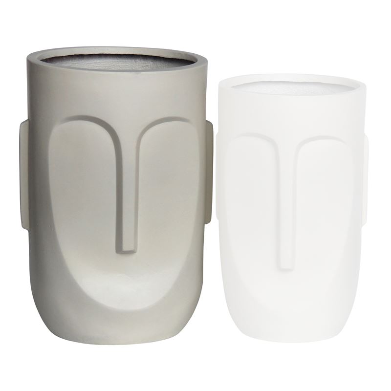 WOODWELL FLOWER POT-TOTEM Φ40x57cm, Cement Απόχρωση Sand Φ40x57cm Ε6321,Β