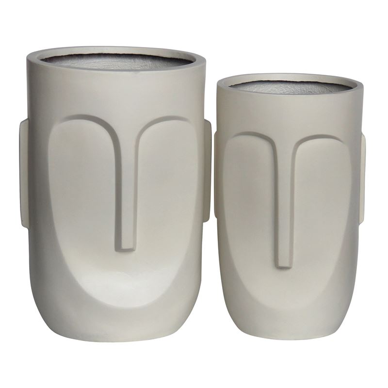 WOODWELL Ε6321,SFLOWER POT-TOTEM Set 2 τεμαχίων, Cement Απόχρωση Sand Brown Φ32x52cm – Φ40x57cm Ε6321,S WOODWELL Ε6321,SFLOWER POT-TOTEM Set 2 τεμαχίων, Cement Απόχρωση Sand Brown Φ32x52cm – Φ40x57cm Ε6321,S