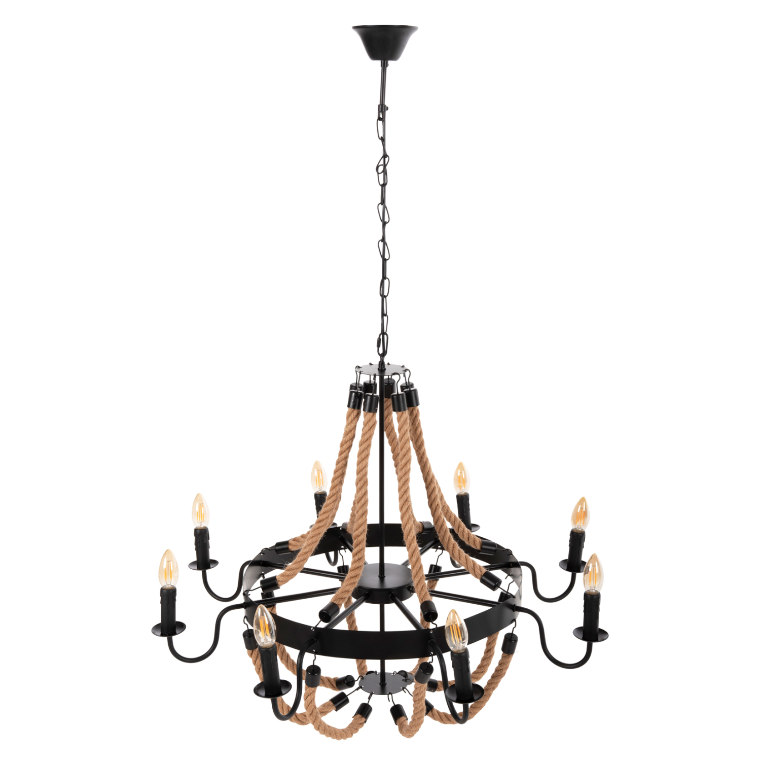 Intrahome ΦΩΤΙΣΤΙΚΟ ΟΡΟΦΗΣ ΚΡΕΜΑΣΤΟ 8-ΦΩΤΟ ΣΧΟΙΝΙ ΚΑΙ ΜΑΥΡΟ ΜΕΤΑΛΛΟ 84x84x121Υεκ. intraho-1648238