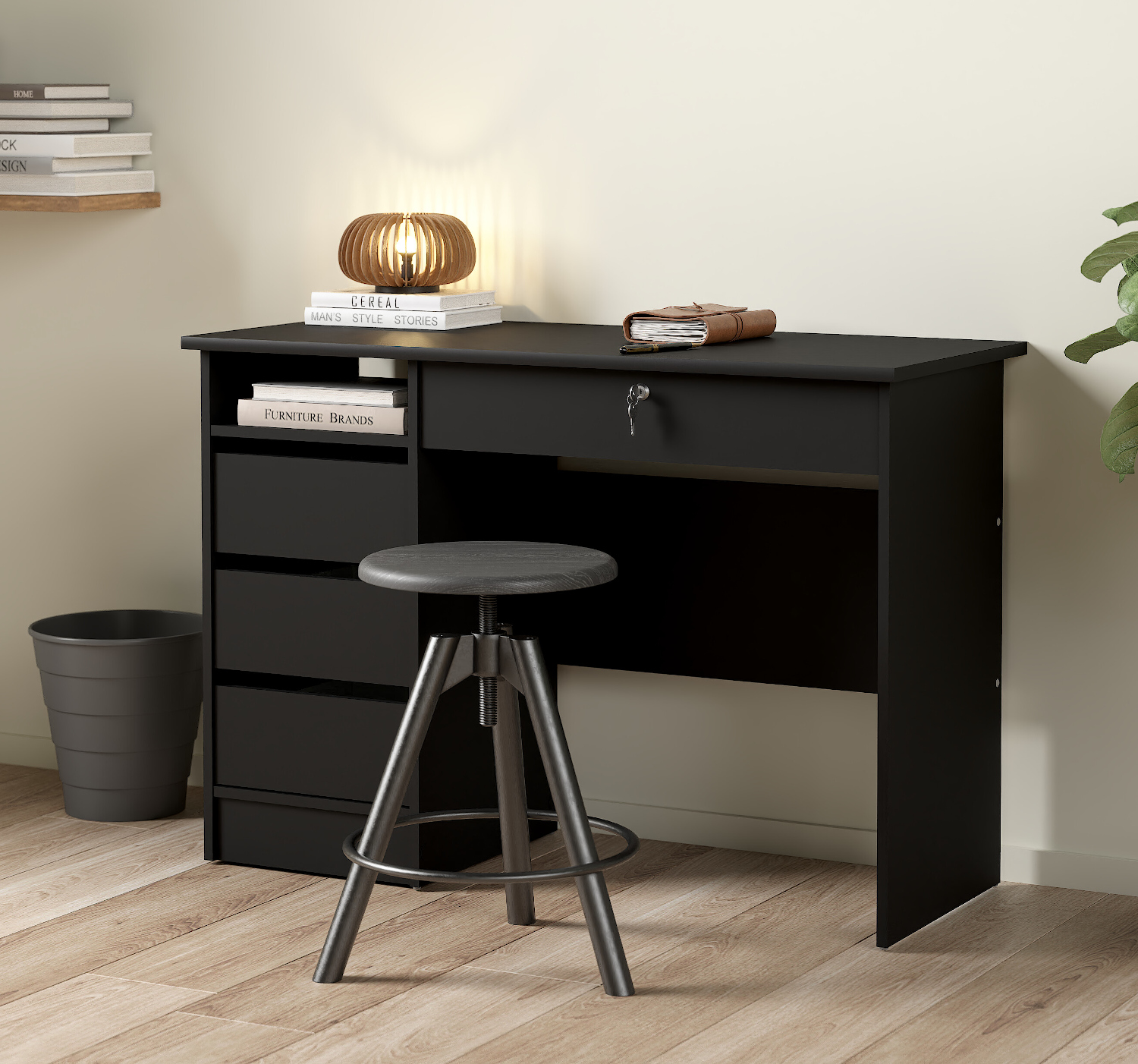 Insi Function Plus γραφείο με 4 συρτάρια 109,3×48,5×75,6εκ. Μαύρο 0111.TV19 Insi Function Plus γραφείο με 4 συρτάρια 109,3×48,5×75,6εκ. Μαύρο 0111.TV19
